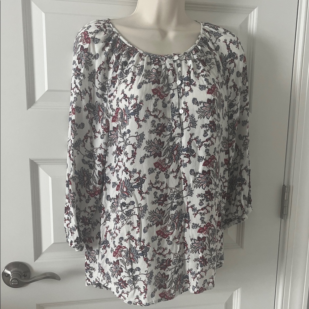 Chic Floral Print Women's Blouse